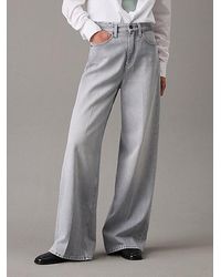 Calvin Klein - High Rise Wide Leg Jeans - Lyst