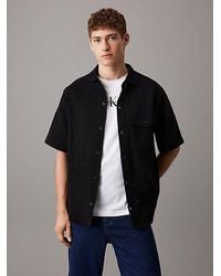 Calvin Klein - Relaxed Overhemd Met Structuur En Korte Mouw - Lyst