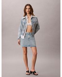 Calvin Klein - Jeans Logo Tape Denim Mini Skirt - Lyst