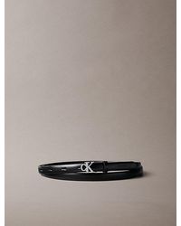 Calvin Klein - Full Grain Leather Skinny Logo Belt - Lyst