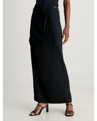 Calvin Klein - Crepe Draped Maxi Skirt - Lyst