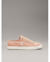 Calvin Klein - Canvas Sneakers Met Laag Profiel - Lyst
