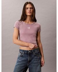 Calvin Klein - Jeans Slim Ribbed Washed Cotton T-Shirt - Lyst