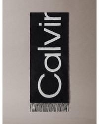 Calvin Klein - Warm Soft Wool Logo Scarf - Lyst
