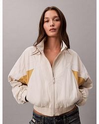Calvin Klein - Jeans Cropped Colour Block Nylon Jacket - Lyst