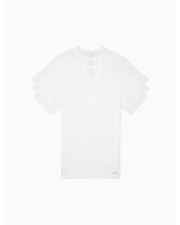 Calvin Klein Microfiber V-neck T-shirt in White for Men | Lyst