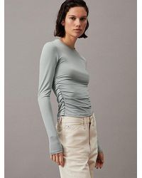 Calvin Klein - Top plisado de punto suave - Lyst