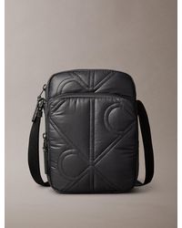 Calvin Klein - Puffer Monogram Logo Reporter Bag - Lyst