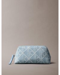 Calvin Klein - Denim Allover Emblem Logo Beauty Case - Lyst