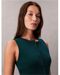 Calvin Klein - Calvin Klein Smooth Cotton Rib Sweater Tank - Lyst
