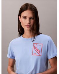 Calvin Klein - Calvin Klein Script Logo Cropped Boxy T-Shirt - Lyst