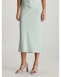 Calvin Klein - Slim Crepe Midi Skirt - Lyst