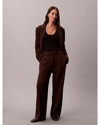 Calvin Klein - Soft Crepe Pleated Trousers - Lyst
