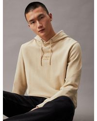 Calvin Klein - Sweat-shirt à capuche avec monogramme en coton délavé - Lyst