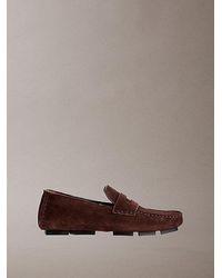 Calvin Klein - Leather Moccasin Driving Shoes - Lyst