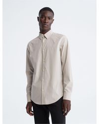 Calvin Klein Plaid Slim Stretch Button-down Shirt in White for Men | Lyst