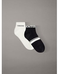 Calvin Klein - 2 Pack Cotton Logo Stripe Ankle Socks - Lyst