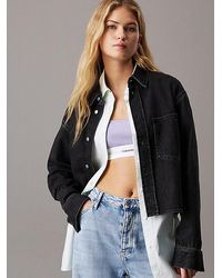 Calvin Klein - Jeans Cropped Denim Dad Shirt - Lyst
