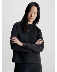 Calvin Klein - Sudadera de algodón con capucha y logo pequeño - Lyst