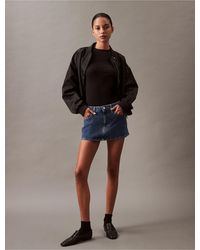 Calvin Klein - Micro Mini Denim Skirt - Lyst