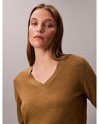 Calvin Klein - Merino Wool V Neck Jumper - Lyst