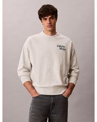 Calvin Klein - Jeans Premium Cotton Terry Logo Sweatshirt - Lyst