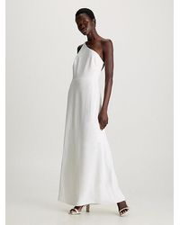Calvin Klein - Vestido lencero asimétrico slim - Lyst