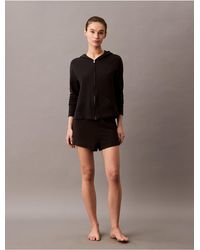 Calvin Klein - Icon Cotton Terry Zip Sleep Hoodie - Lyst