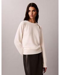 Calvin Klein - Wool Cut Out Jumper With Metal Accent - Lyst
