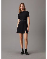 Calvin Klein - Milano Jersey Logo Tape Dress - Lyst