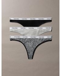 Calvin Klein - 3 Pack Low Rise Thongs Icon Logo - Lyst