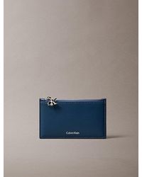 Calvin Klein - Leather Rfid Monogram Charm Cardholder - Lyst
