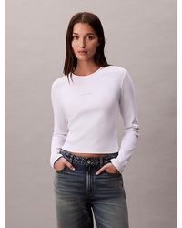 Calvin Klein - Baby-T-Shirt Met Lange Mouwen En Monogramlogo - Lyst