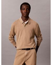 Calvin Klein - Merino Wool Polo Jumper - Lyst