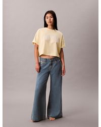 Calvin Klein - Cropped Varsity Logo T-Shirt - Lyst