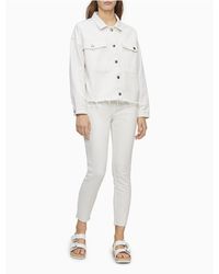 calvin klein white denim jacket