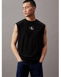 Calvin Klein - T-Shirt MONOLOGO SLEEVELESS TEE mit Logodruck - Lyst