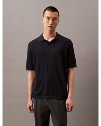 Calvin Klein - Kurzärmliger Pullover Aus Baumwoll-Leinen-Mix - Lyst