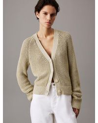 Calvin Klein - Mouline Cardigan Jumper - Lyst