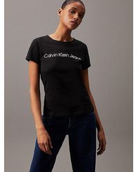 Calvin Klein - Schmales Logo-T-Shirt aus Bio-Baumwolle - Lyst