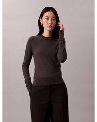 Calvin Klein - Merino Wool Crew Neck Jumper - Lyst