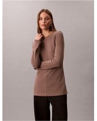 Calvin Klein - Tailored Knit Slim Tunic Top - Lyst