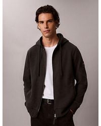Calvin Klein - Jeans Cotton Terry Badge Zip Hoodie - Lyst