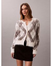 Calvin Klein - Jeans Soft Argyle Relaxed Cardigan - Lyst