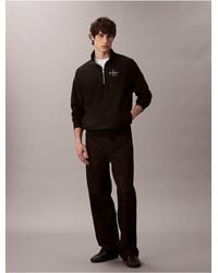 Calvin Klein - Calvin Klein Monologo Premium Terry Quarter Zip Sweatshirt - Lyst