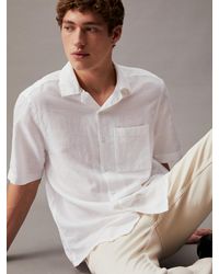 Calvin Klein - Chemise à poche en coton et lin - Lyst