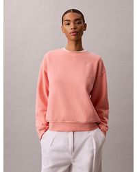 Calvin Klein - Jeans Relaxed Cotton Terry Monogram Sweatshirt - Lyst
