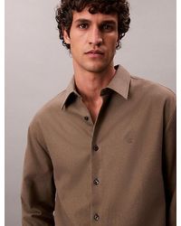Calvin Klein - Camisa holgada con botones de franela jaspeada - Lyst