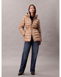 Calvin Klein - Lightweight Belted Puffer Jacket - Lyst
