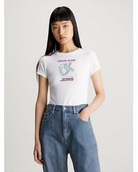 Calvin Klein - Slim Katoenen Overhemd Met Logo - Lyst